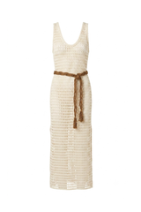 Victoria Dress Beige Lace Texture