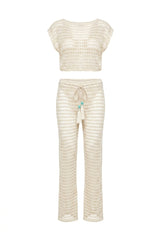 Yaya Set Off White Lace Texture