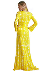 Sixty Robe in Yellow Leblon Print