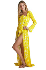 Sixty Robe in Yellow Leblon Print