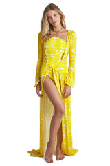 Sixty Robe in Yellow Leblon Print