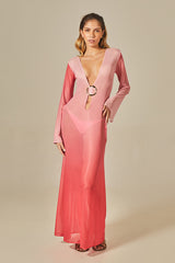 Long Sixty Dress in Gradient Pink