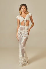 Cherie Top in Off White Lace