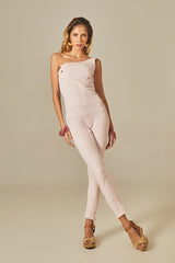 Eloisa Catsuit in Pink Tweed