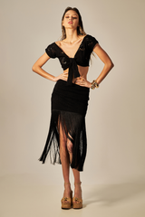 Paty Skirt Black Texture