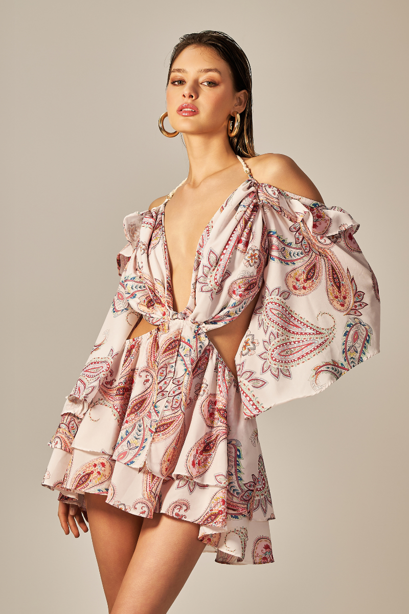 Alex Dress Pink Paisley Print – Empress Brasil Global