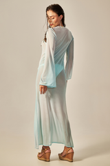 Long Sixty Dress Green Gradient Print