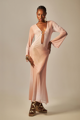 Long Sixty Dress Blush Gradient Print