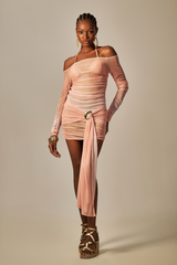 Yasmin Dress Blush Gradient Print