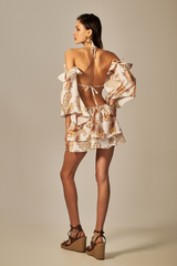 Alex Dress Yellow Paisley Print