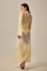 Long Sixty Dress Yellow Gradient Print