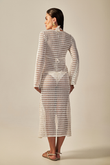 Long Sixty Dress Off White Texture