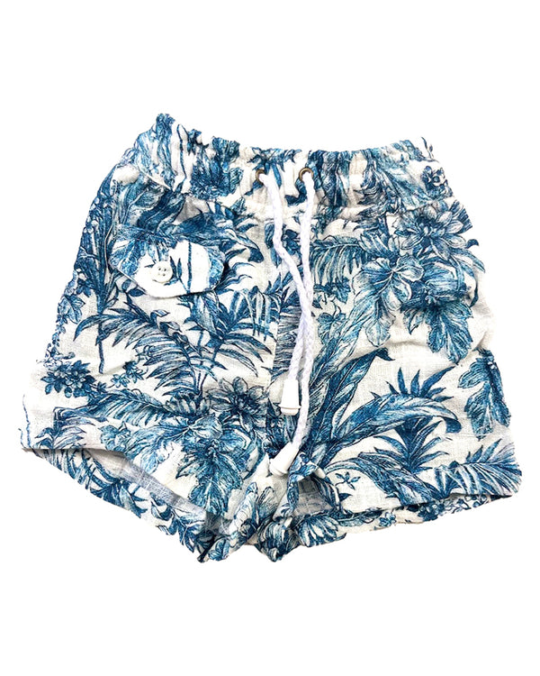 Florian Shorts Tropical Indigo Print