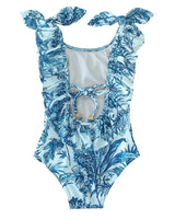 Tropical Indigo Print Itacaré Kids Swimsuit