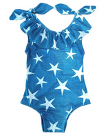 Itacaré Kids Swimsuit Denim Star Print