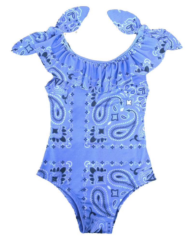 Itacaré Kids Swimsuit Lilac Bandana Print