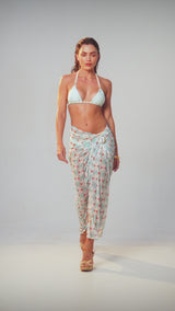 Búzios Pareo Green Retro Print