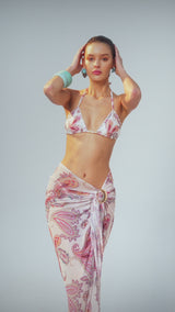 Búzios Pareo Pink Paisley Print