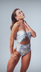 Scarf Body Blue Paisley Print