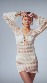 Short Sixty Dress Off White Texture