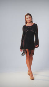 Lucia Dress Black Texture