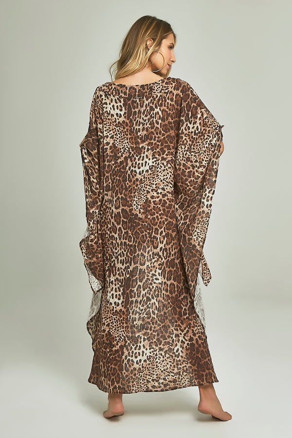 Maresias Kaftan Leopard Print