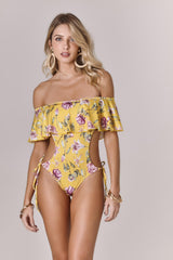 Cali Swimsuit in Yellow Floral Print - Empress Brasil International
