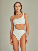 Madras Swimsuit Off White Flat Texture