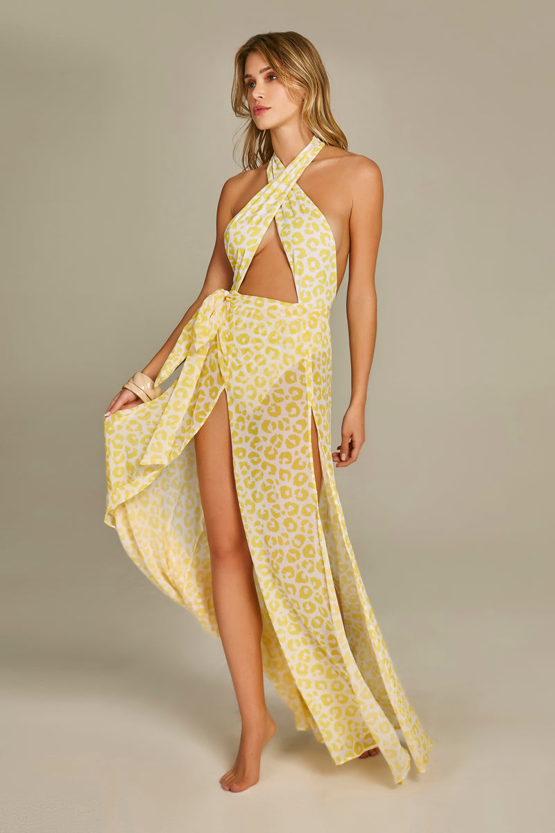 Maxi Skirt Fendas Yellow Leopard Print