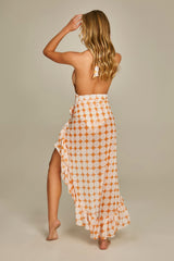 Ruffle Skirt in Orange Retro
