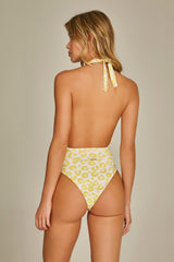 Sasha Swimsuit In Yellow Leopard Print