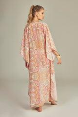 Maresias Kaftan Green Paisley Print