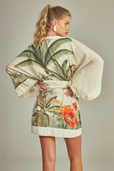 Classic Kimono Tropical Paradise Print