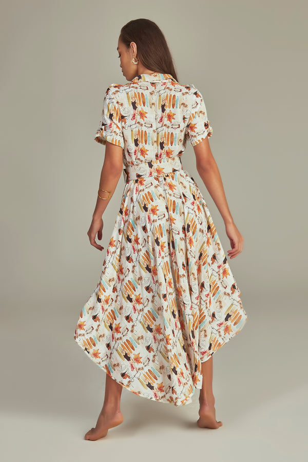 Midi Trench Dress Pop Art Print