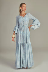 Gisele Dress Ciel Bleu Print