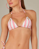 Monaco Bikini in Pink Stripes Print